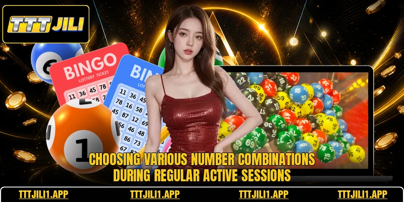 Choosing various number combinations during regular active sessions